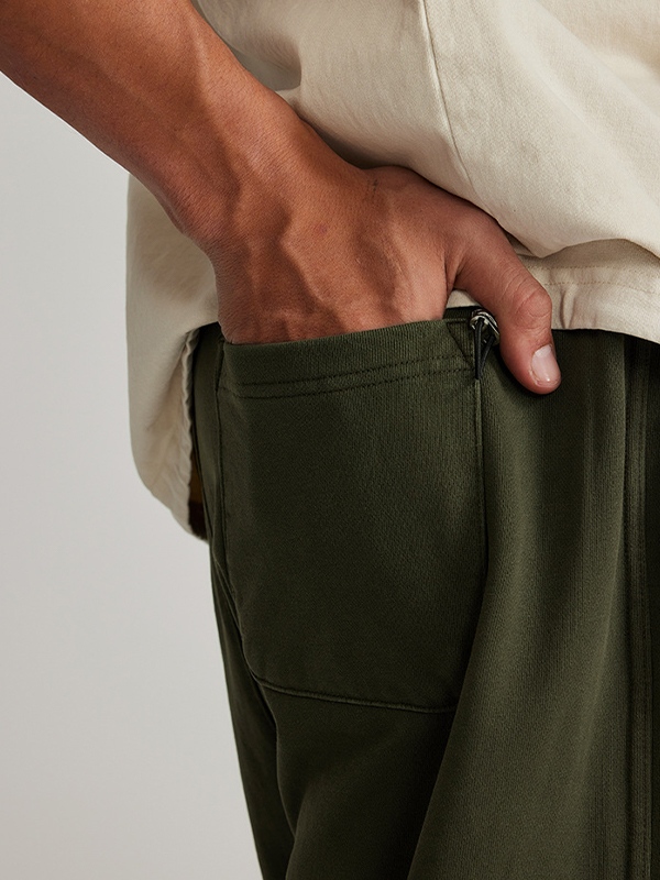 Einfarbige Herrenhose mit Kordelzug und geradem Bein-2