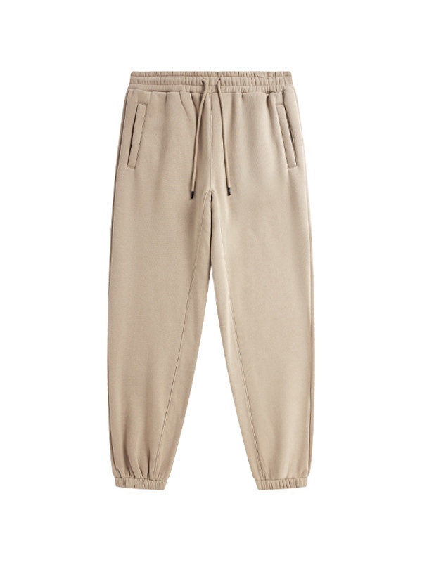 Einfarbige Herren-Jogginghose mit gebundenen Füßen-2