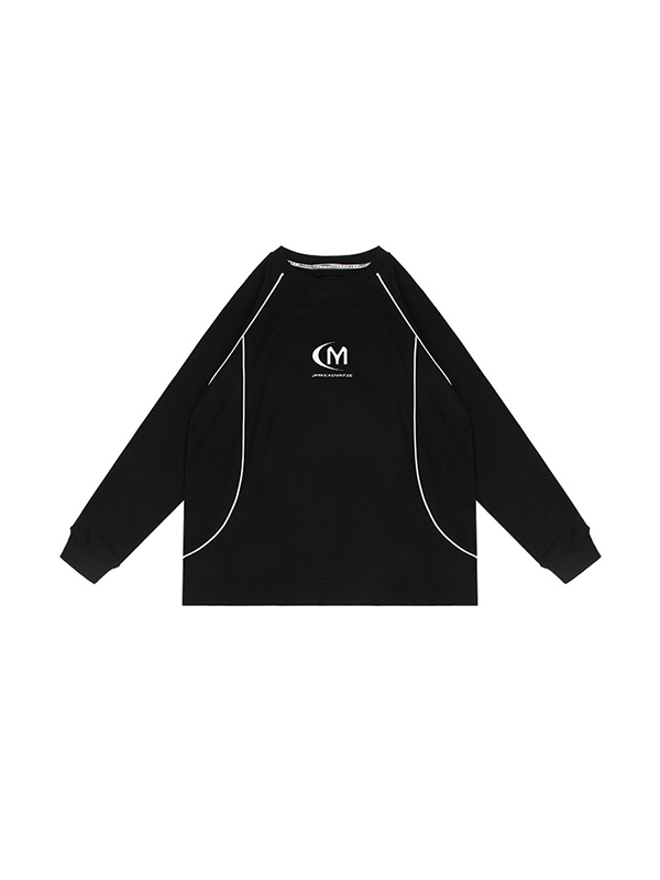 Splice-Sweatshirt mit Vintage-Buchstabenmuster für Herren-4