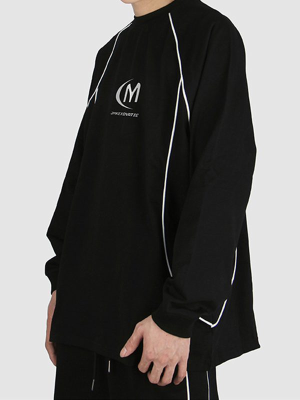 Splice-Sweatshirt mit Vintage-Buchstabenmuster für Herren-1