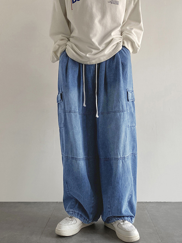 Vintage lockere Cargo-Jeans für Herren-1