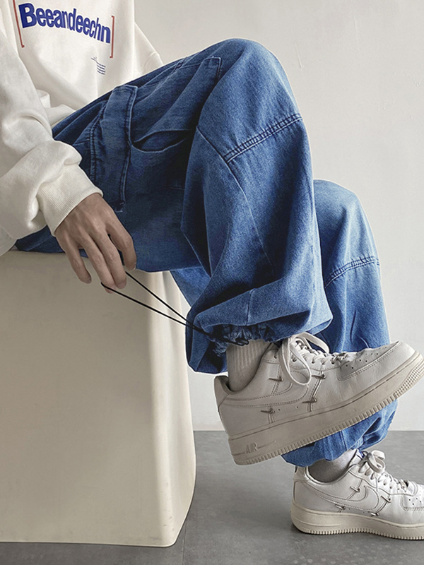 Vintage lockere Cargo-Jeans für Herren-2