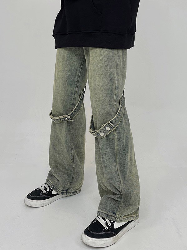 Lockere Cargo-Jeans mit Knopfleiste für Herren-3