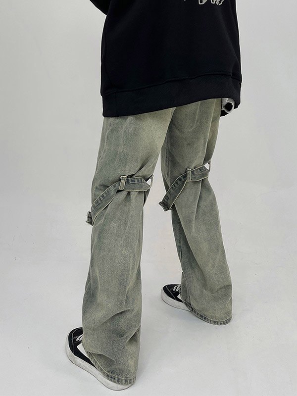 Lockere Cargo-Jeans mit Knopfleiste für Herren-4