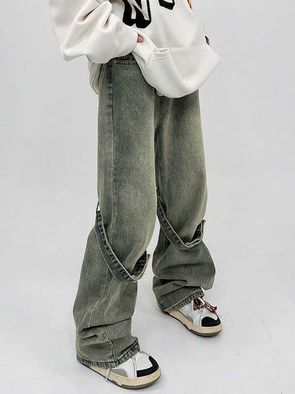 Lockere Cargo-Jeans mit Knopfleiste für Herren-1