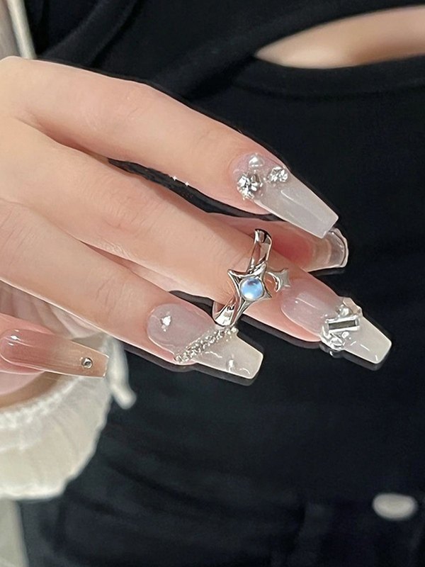 Offener Edelsteinring mit Astralmondstein-4