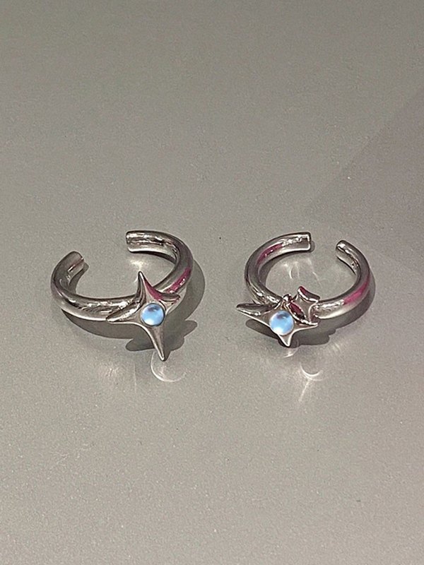 Offener Edelsteinring mit Astralmondstein-2