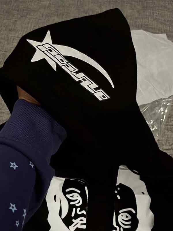 Übergroßer Kapuzenpullover mit lustigem Street-Print für Herren-2