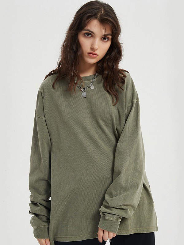 Unisex-Sweatshirt mit Rundhalsausschnitt in Vintage-Waschung-2