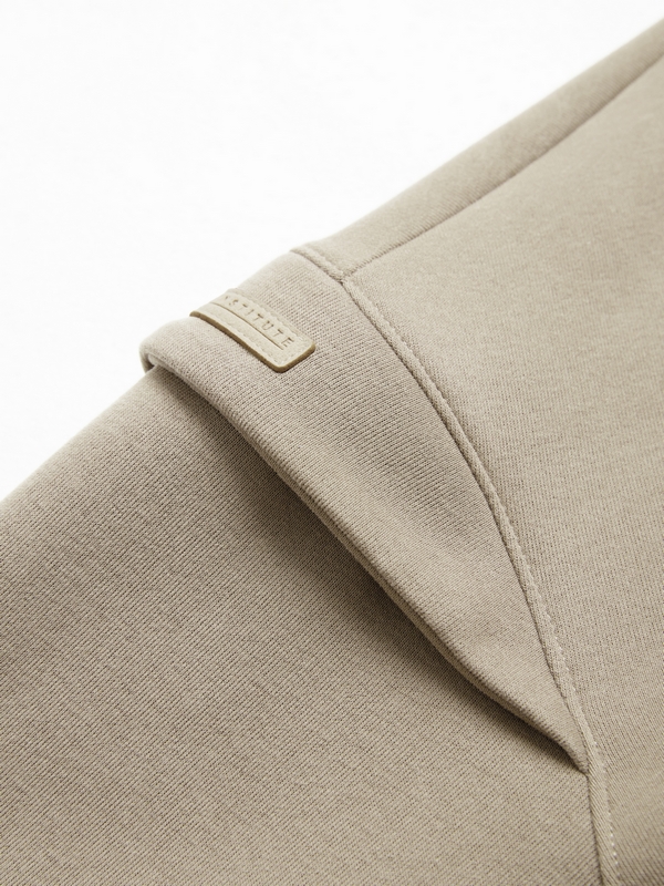 Einfarbiger, übergroßer Kapuzenpullover mit Etikettendekor-5