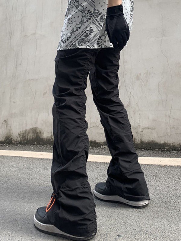 Geraffte, gestapelte Cargohose für Herren-3