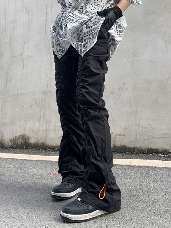 Geraffte, gestapelte Cargohose für Herren-1