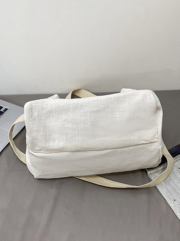 Einfarbige große Umhängetasche-3